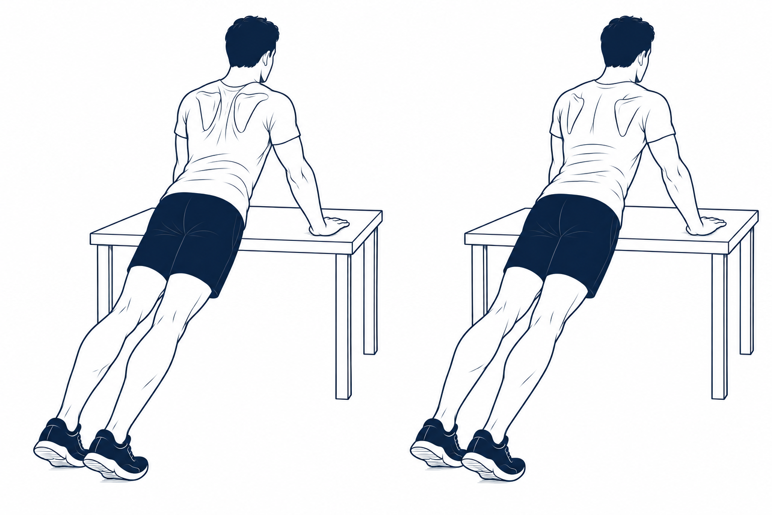 Push-up en mesa (serratos)