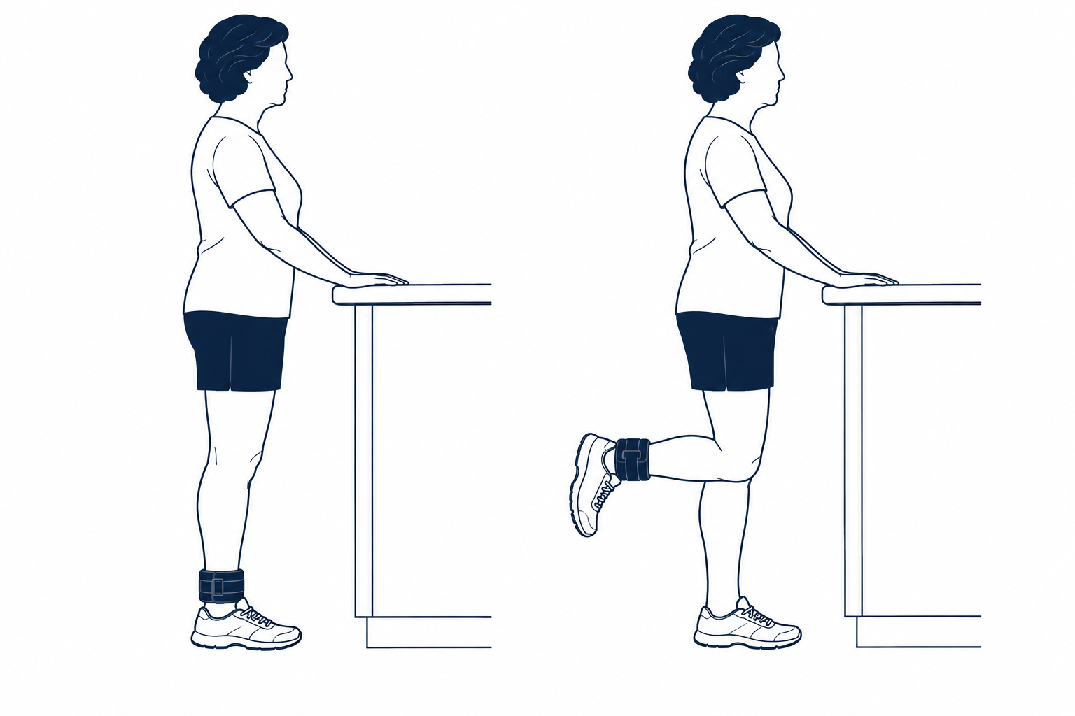 Doblar la rodilla de pie