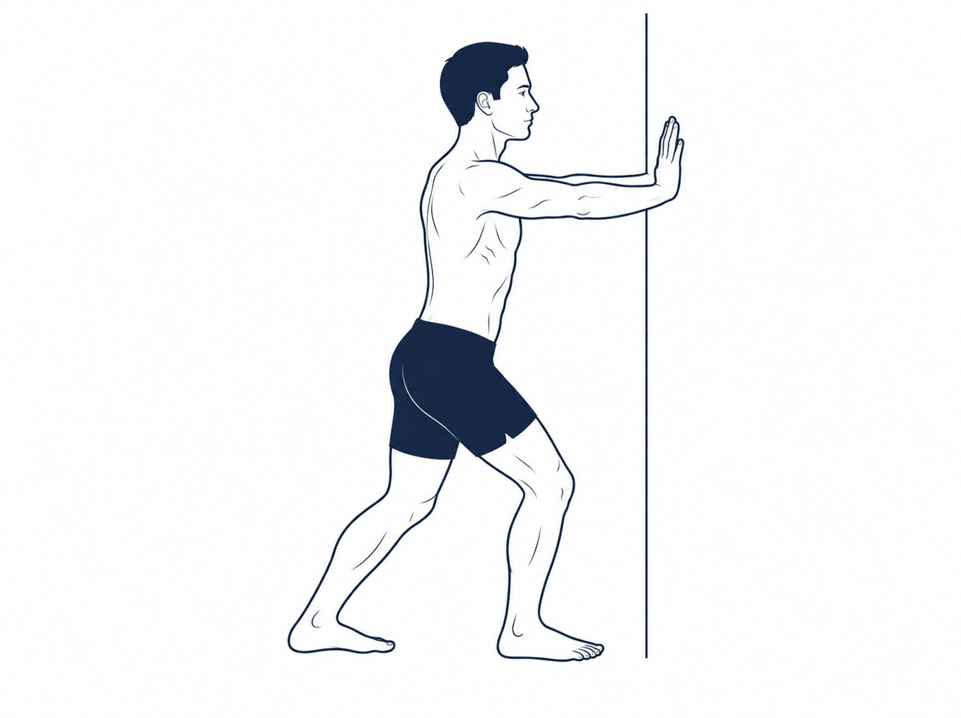 Estirar pantorrilla con rodilla doblada.